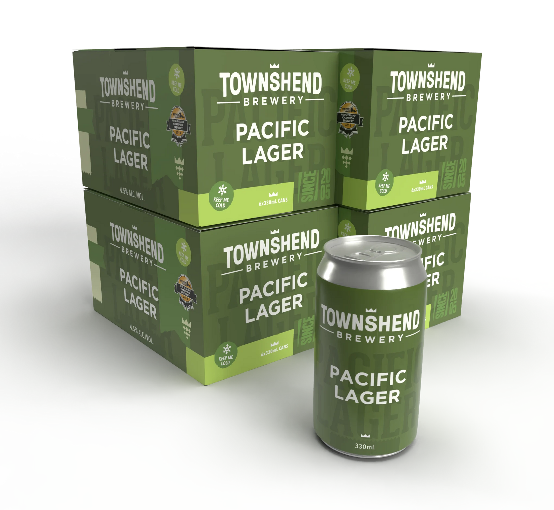 Townsend Brewery Pacific Lager 24 Pack of 330ml Cans